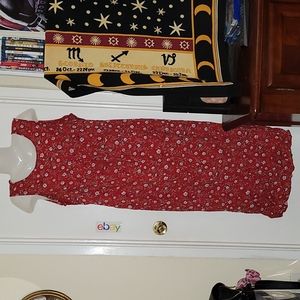 Gorgeous maxi dress vintage red mini floral all over print waist tie